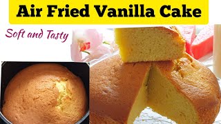 SIMPLE AIR FRYER VANILLA CAKE RECIPES FROM SCRATCHHow To Bake Cake in Air fryer Oven AIR FRIED CAKE [upl. by Ahsekal]