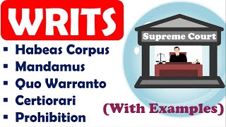 5 types of Writs in engConstitutional RemediesArticle32 amp 226fundamental rightindian polityupsc [upl. by Aicenek]