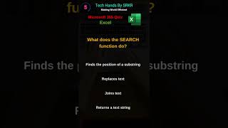 What does the SEARCH function do  ExcelTips ExcelTricks ExcelQuiz ExcelTraining ExcelFormulas [upl. by Dreyer]