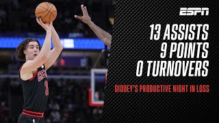 Josh Giddey registers 13 assists nine points zero turnovers in Bulls loss to Timberwolves  NBA [upl. by Conti]