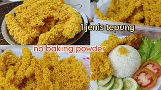 cukup 1 jenis tepung tanpa baking powder resep kremesan ayam gurih renyah kokoh bersarang [upl. by Neukam]