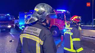 Bomberos y sanitarios explican trágico accidente A6 Las Rozas conductor y 2 muertos 1 policía [upl. by Johansen532]