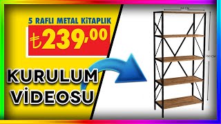 ŞOK MARKET 5 Raflı Metal Kitaplık Kurulum Videosu  Kutu AçılışıKurulum Aşaması  2022 Güncel [upl. by Naashar151]