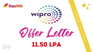 Wipro Offer Letter R2R115 LPA  SquNik [upl. by Yemac]