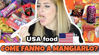 REACTION PAZZESCA 😱AL CIBO AMERICANO🇺🇸 COME fanno a MANGIARLO assaggio snack dolci e salati USA [upl. by Acinonrev]