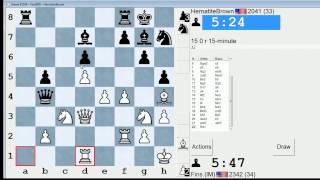 Standard Chess 42 IM Bartholomew vs HematiteBrown Kings Indian Defense [upl. by Thgiwed]