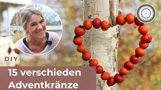 DIY  15 ADVENTKRÄNZE schlicht natürlich und EASY zum NACHMACHEN [upl. by Danby42]