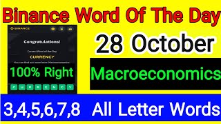 Binance Word Of The Day  macroeconomics theme  Crypto Wodl Answers [upl. by Rasmussen]