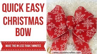 Quick Easy Christmas Bow [upl. by Nahum]