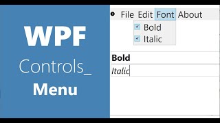 WPF Controls  17 Menu  HD  Menu In WPF [upl. by Inaj509]