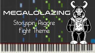 StorySpin AU  Megalolazing  Asgore Fight theme  Synthesia Piano Tutorial [upl. by Aduh]