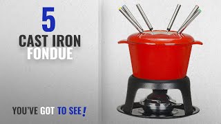 Best Cast Iron Fondue 2018 VonShef Fondue Set with 6 Forks Stylish Cast Iron Porcelain Enamel [upl. by Akimehs]