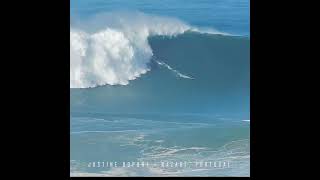 Justine Dupont on a big wave at Nazaré Portugal during the Epsilon swell [upl. by Battat634]