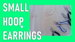 DIY small hoop earrings from memory wire 2019 [upl. by Yllehs]