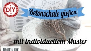 How To I Betonschale mit individuellem Muster I Deko Inspirationen Selbstgemacht [upl. by Starkey]