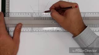 Drawing an ellipse using concentric circle method 0001 IGCSE  GCSE DampT Graphic Products Revision [upl. by Dumah]