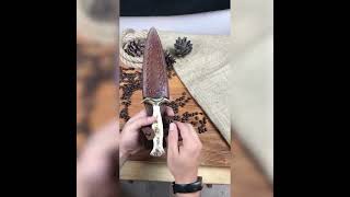 Fairbairn Sykes Knife With Deer Antler Handle Personalized Knife  Huntrians [upl. by Nisay]