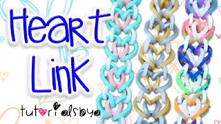 NEW Heart Link Rainbow Loom Bracelet Tutorial  How To [upl. by Earesed983]