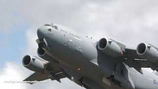 4K RIAT Departures Cargo AEW MPA and more Royal International Air Tattoo 2023 [upl. by Ehtyaf298]