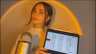 ASMR Teaching you German 🇩🇪 repeating phrases close up [upl. by Elay]