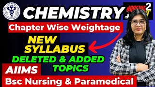 Chemistry  Chapter wise weightage AIIMS Bsc Nursing amp Paramedical Entrance exam 2024 [upl. by Utta]