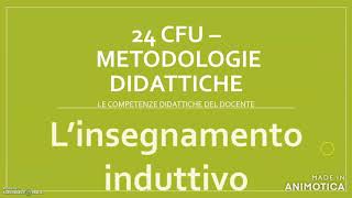 24 CFU  METODOLOGIE DIDATTICHE lapprendimento induttivo [upl. by Lorna431]