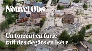 En Isère une crue submerge un hameau dans le massif des Ecrins [upl. by Eikceb]