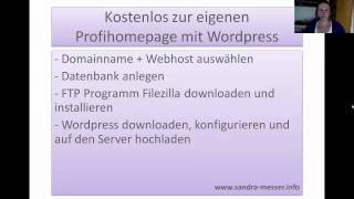 1 Teil Homepage erstellen kostenlos Wordpress deutsch [upl. by Hegyera7]