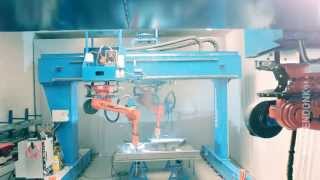 Web welding  Robot welding of micro panels for shipbuilding [upl. by Fari]