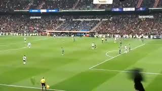 Golazo de Quintero en la final copa libertadores 2018 visto desde la grada del Santiago Bernabéu [upl. by Stacia]