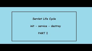 Servlet Life Cycle  Life Cycle of Servlet  Serlvet Life Cycle In Java  Part I [upl. by Brahear]