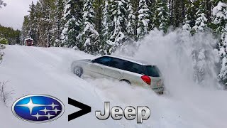 Taking my SUBARU where most JEEPS can’t go  Subaru snow wheeling ❄️ we went up a dang mountain [upl. by Gardner]