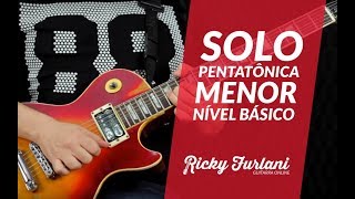 Aprenda um Solo de Guitarra com Pentatônica menor  Nível Básico  Ricky Furlani aula de guitarra [upl. by Jasmine]