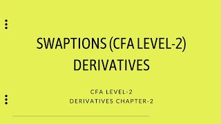 Swaptions in Derivatives  CFA Level2  Derivatives [upl. by Ilohcin]