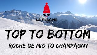 La Plagne Top to Bottom Roche de Mio to Champagny via Levasset amp Les Bois 4K [upl. by Secor976]