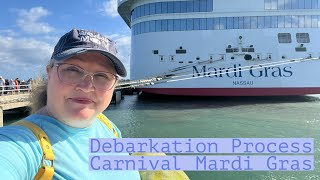 Disembarkation Process for Carnival Mardi Gras [upl. by Yunick]