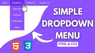 Simple Dropdown Menu Using HTML amp CSS  EASY TUTORIAL [upl. by Botsford]