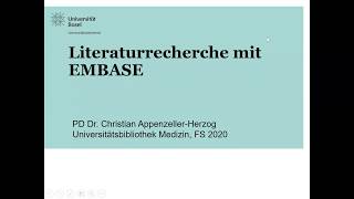 Literaturrecherche mit EMBASE [upl. by Goodhen]