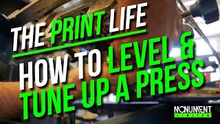 How to level and tune up a 6 color screen printing press  The Print Life [upl. by Shelli521]