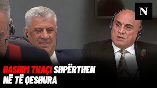 Hashim Thaçi shpërthen në të qeshura Fadil Geci e përmend shuën  Tension e debat në Hagë [upl. by Enimsaj]