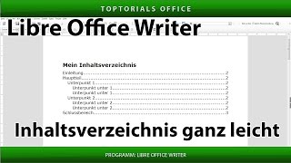 Inhaltsverzeichnis erstellen ganz einfach Libre Office Writer [upl. by Etana826]