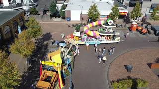 Rodermarkt praalwagens gestald op de Albertsbaan vanuit de lucht bekeken ditisRODENnl [upl. by Jarred]