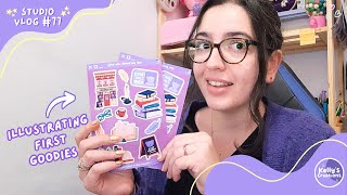 ✨Illustrating my First Patreon Goodies  Studio Vlog 78✨ [upl. by Kruse]