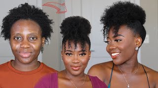 The Easy Hairstyle On Short 4C Natural Hair For Summer  Curly Bangs [upl. by Ieppet]