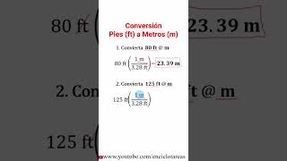 Conversión de 125 pies a metros ft a m conversion pie ft metros meter unit [upl. by Ameehs]