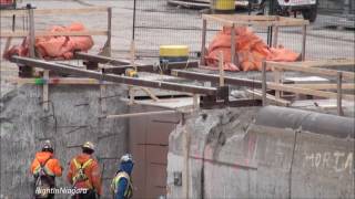 Construction of new Cavotec quothands free mooringquot HFM system Welland Canal Lock 5 W [upl. by Meenen]