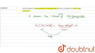 What happens when potassium ferrocyanide solution is added to a ferric salt solution [upl. by Drawde]