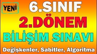 6Sınıf Bilişim 2Dönem 1Yazılı Değişkenler Sabitler Problem Çözme Veri Tipleri [upl. by Noreh]