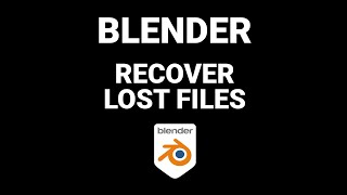 Recover Lost Or Crashed Files  Blender 3  AutoSave [upl. by Yztim607]