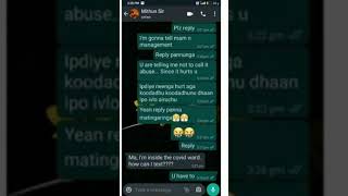 Coimbatore pontharani  Mithun sakravarthi whatsapp chat leaked  Chinmaya vidyalaya School [upl. by Farver]